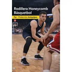 GENERICO - Rodillera Honeycomb Mediana para Básquetbol con Amortigueación de Impacto Par L