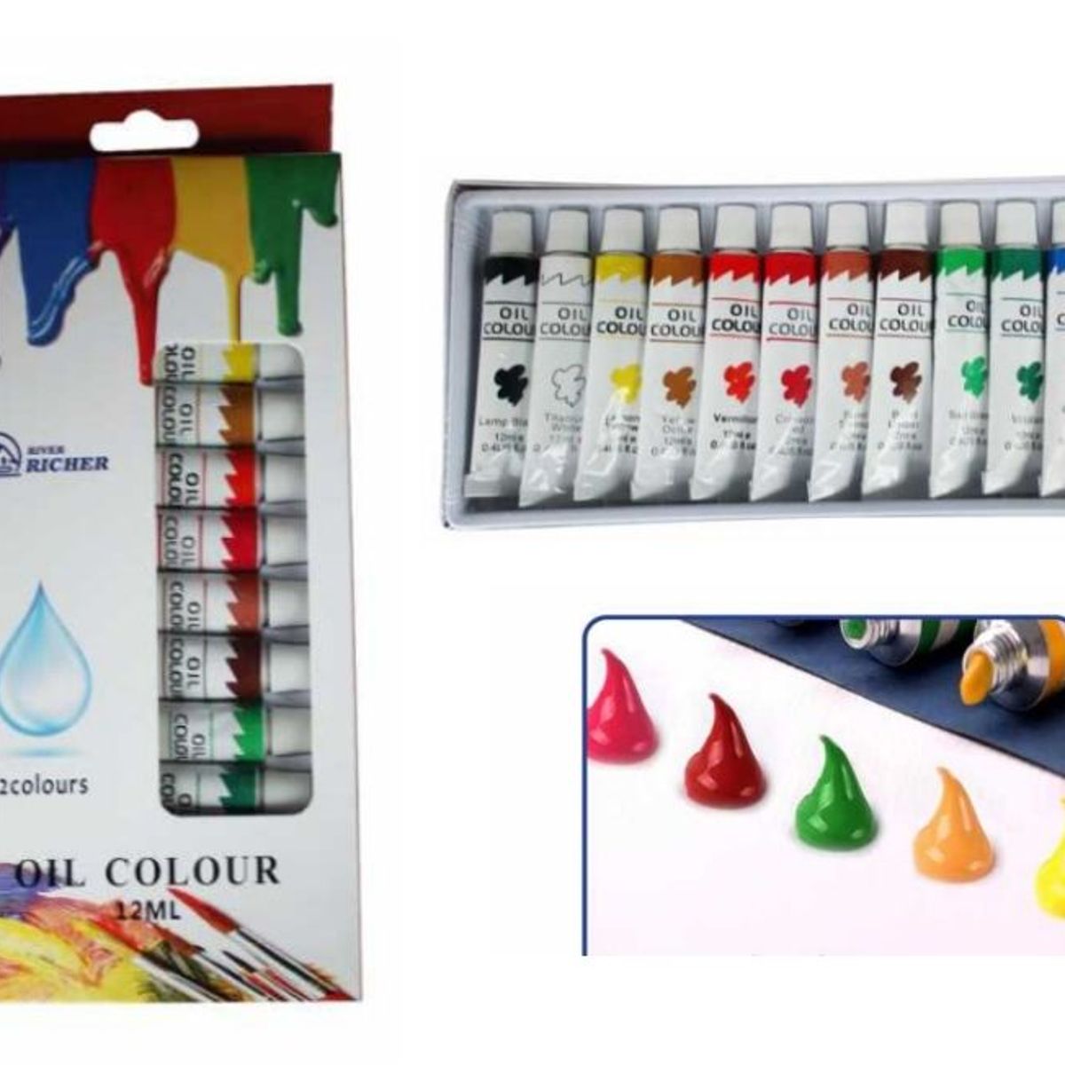 GENERICO - Pintura Oleo Oil Colour Set 12 Colores 12ml