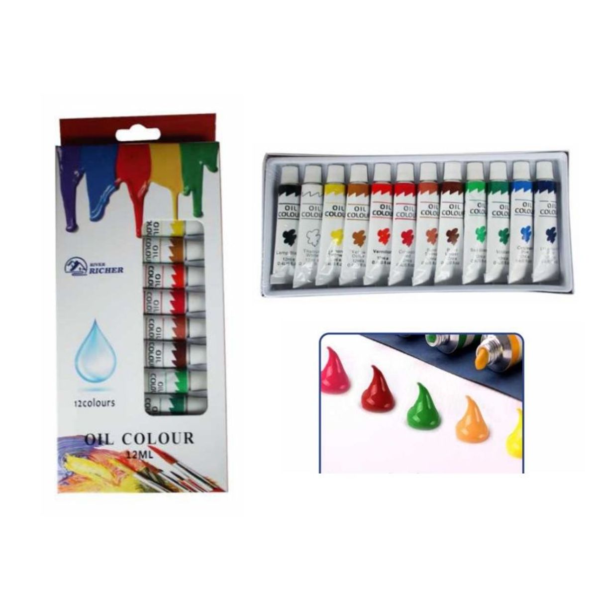 GENERICO - Pintura Oleo Oil Colour Set 12 Colores 12ml