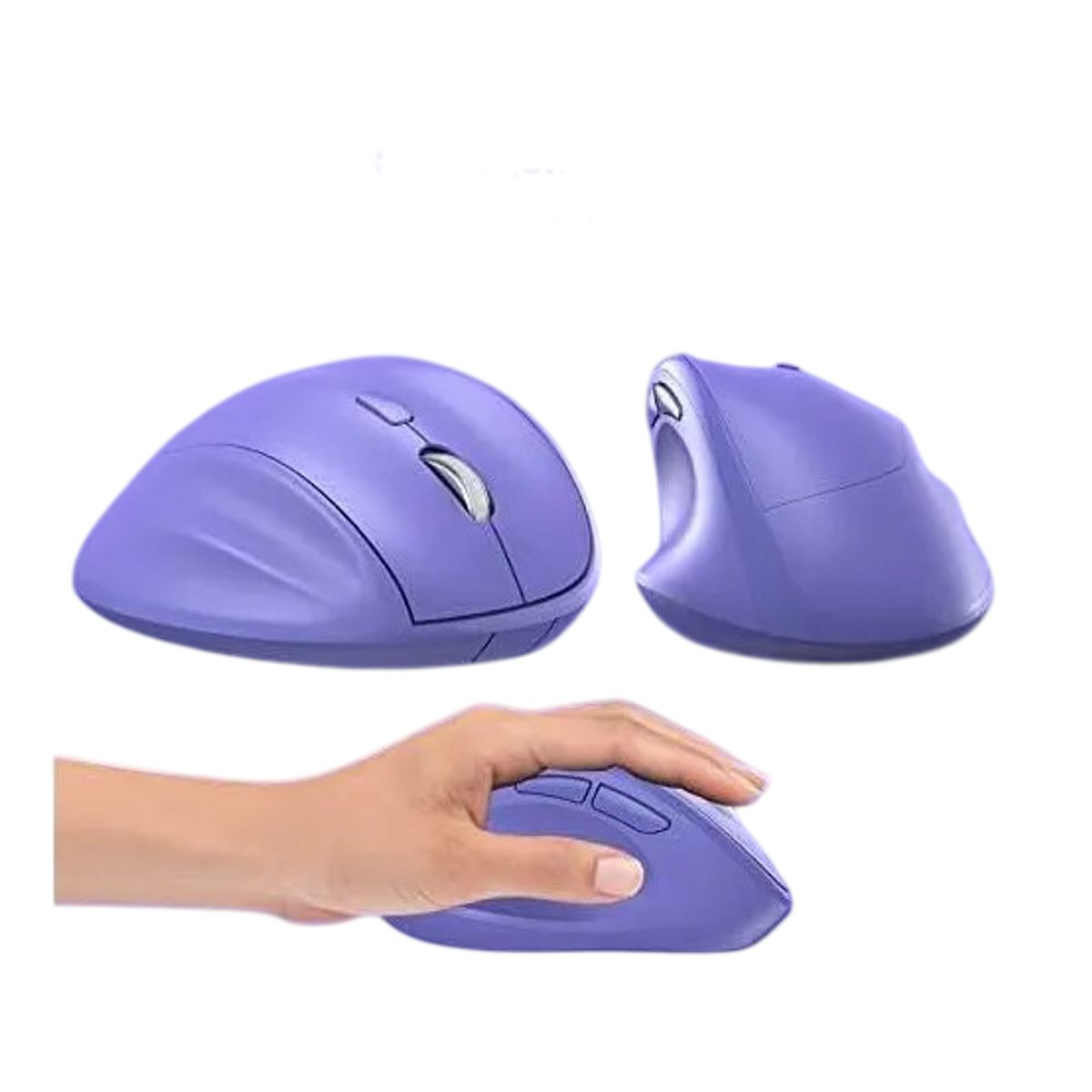 ERGONOMICS - Mouse Ergonómico Vertical Inalámbrico MICROPACK Púrpura Morado