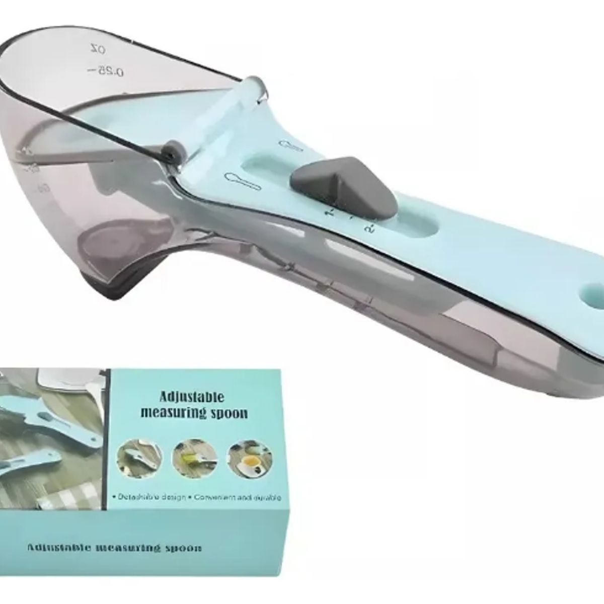 GENERICO - Cuchara Medidora Ajustable Para Cocina Cuchara Dosificadora Verde Claro