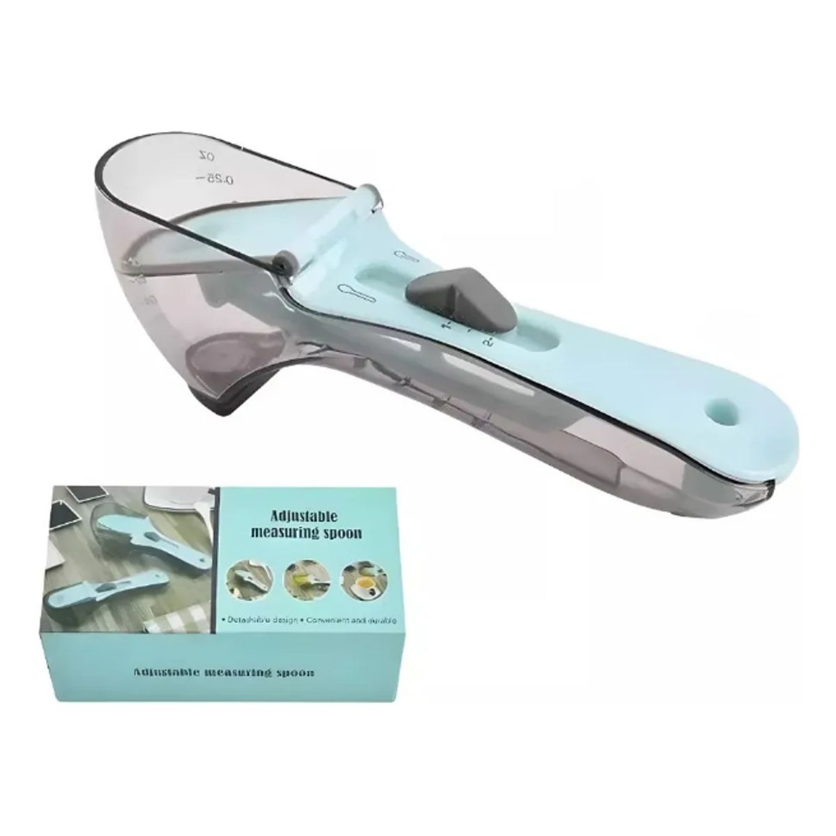 GENERICO - Cuchara Medidora Ajustable Para Cocina Cuchara Dosificadora Verde Claro