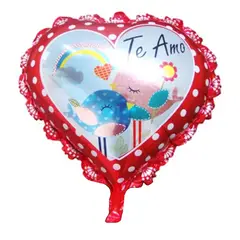 GENERICO - GLOBO METALICO 23 CORAZON TE AMO PAJARITOS X1 UNI