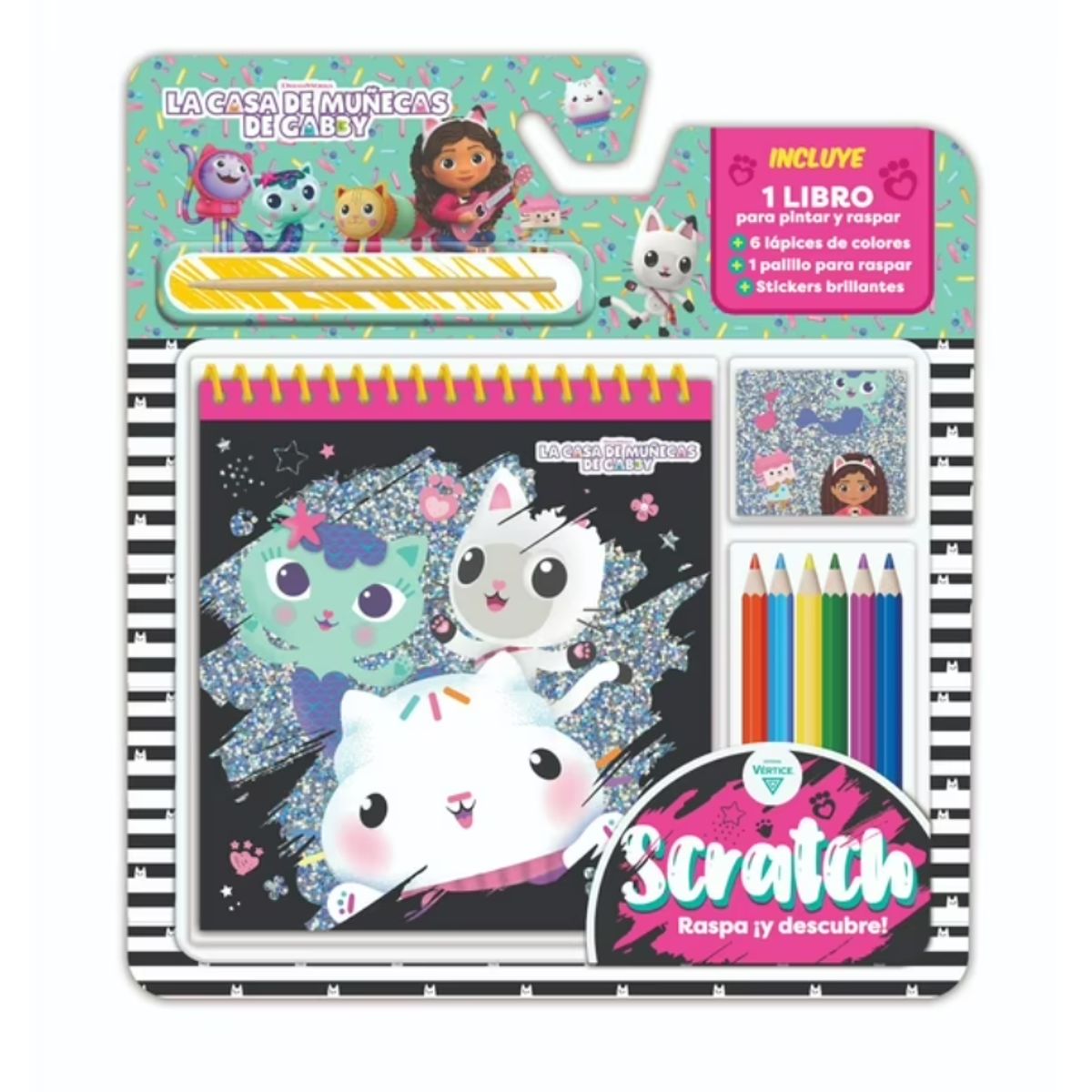 VERTICE - Blister  Para Pintar y Raspar scratch   Gabby Doll House VERTICE