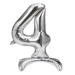 GENERICO - GLOBO METALICO 32 PEDESTAL PLATEADO N?4 X1 UNI