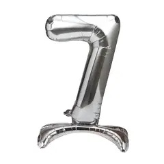 GENERICO - GLOBO METALICO 32 PEDESTAL PLATEADO N?7 X1 UNI