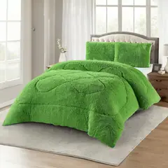 GENERICO - Cobertor Peludo Con Chiporro 2 Plaza + 2 Fundas Almohada - Multicolor - 2 Plazas