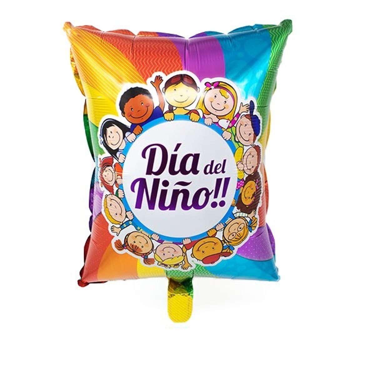 GENERICO - GLOBO METALICO 64X45 DIA DEL NINO ARCOIRIS X1 UNI