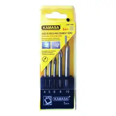 KAMASA - Juego / Set De Brocas Para Ceramica Y Vidrio 5 Pcs Lisa