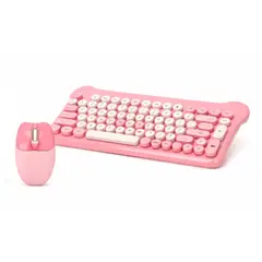 GENERICO - Kit Teclado Inalámbrico y Mouse Rosa