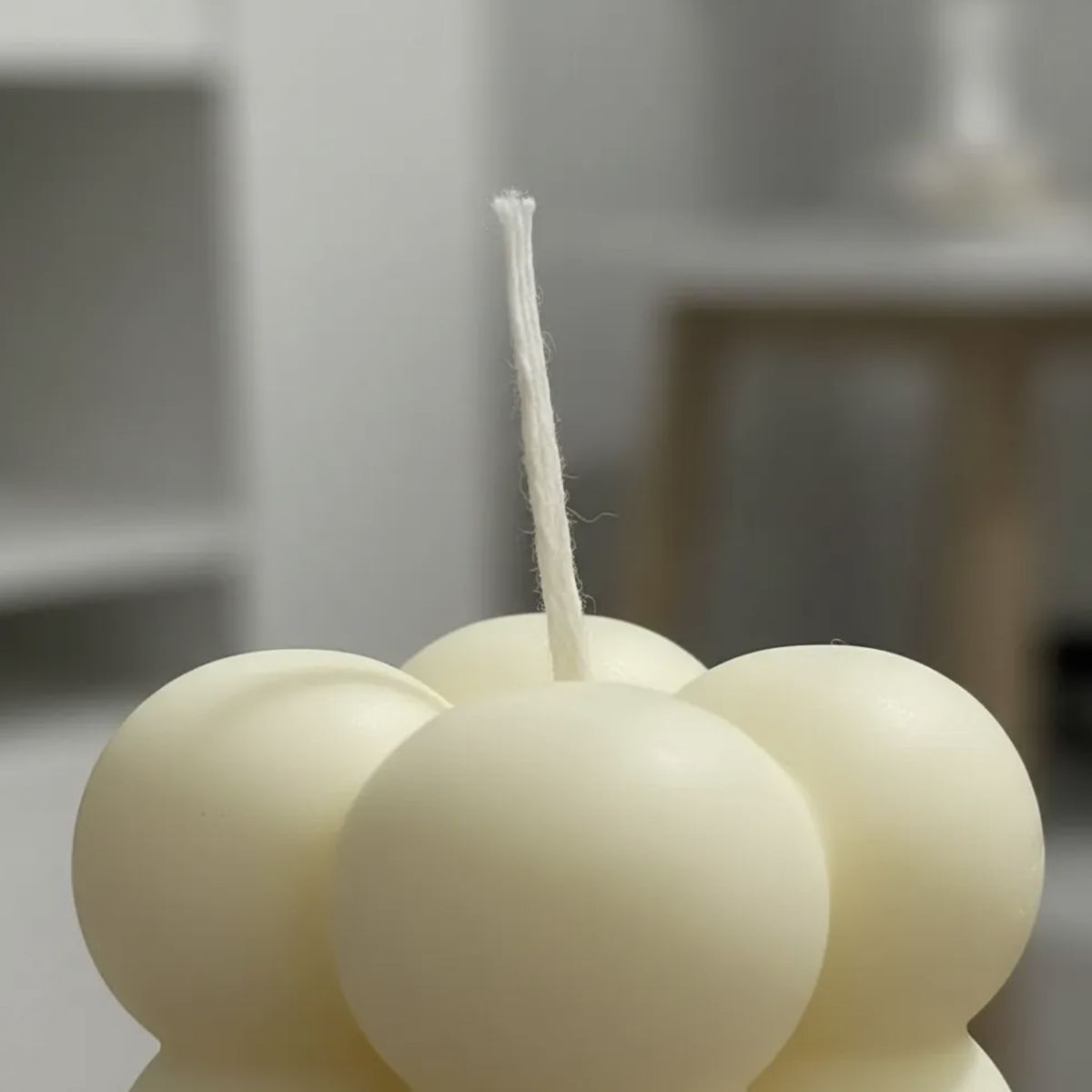 HAOKIDS - Set 3 velas mini Burbuja o Bubble candles geométricas adorno minimalista moderno 3.5 cm cera de soja