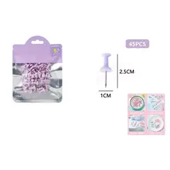 GENERICO - Chincheta puntina 45pcs Morado 1x2cm