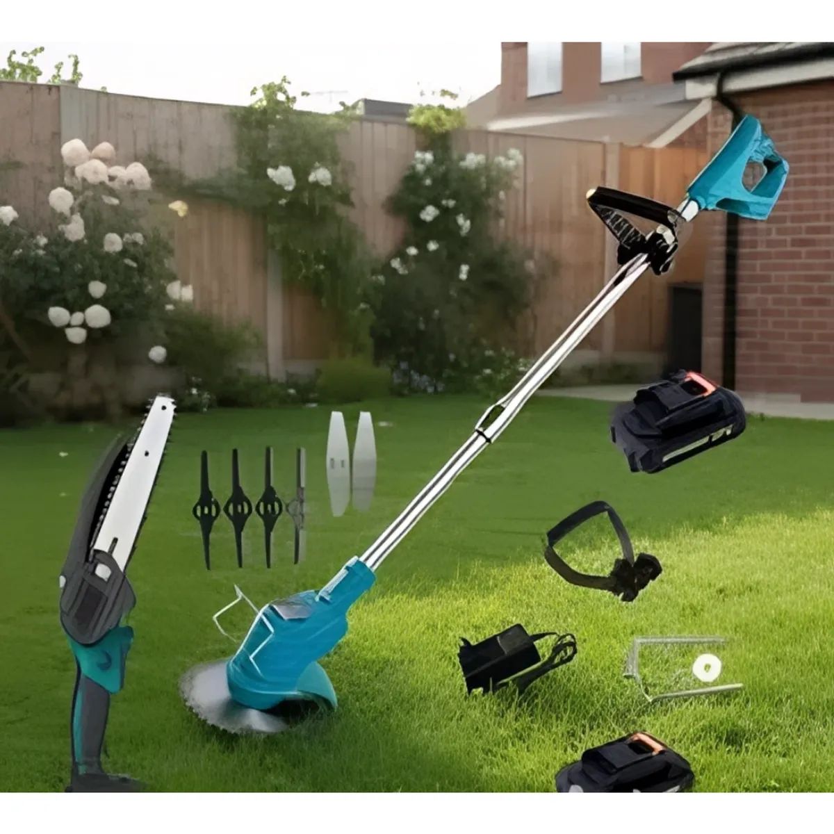 MOVI - Kit de Jardinería 6 en 1600W con 2 Baterías