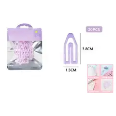 GENERICO - Clips de papel 4x1cm 20pcs Morado