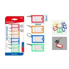 GENERICO - Llaveros con etiqueta 8pcs Colores Surtidos 44x26mm