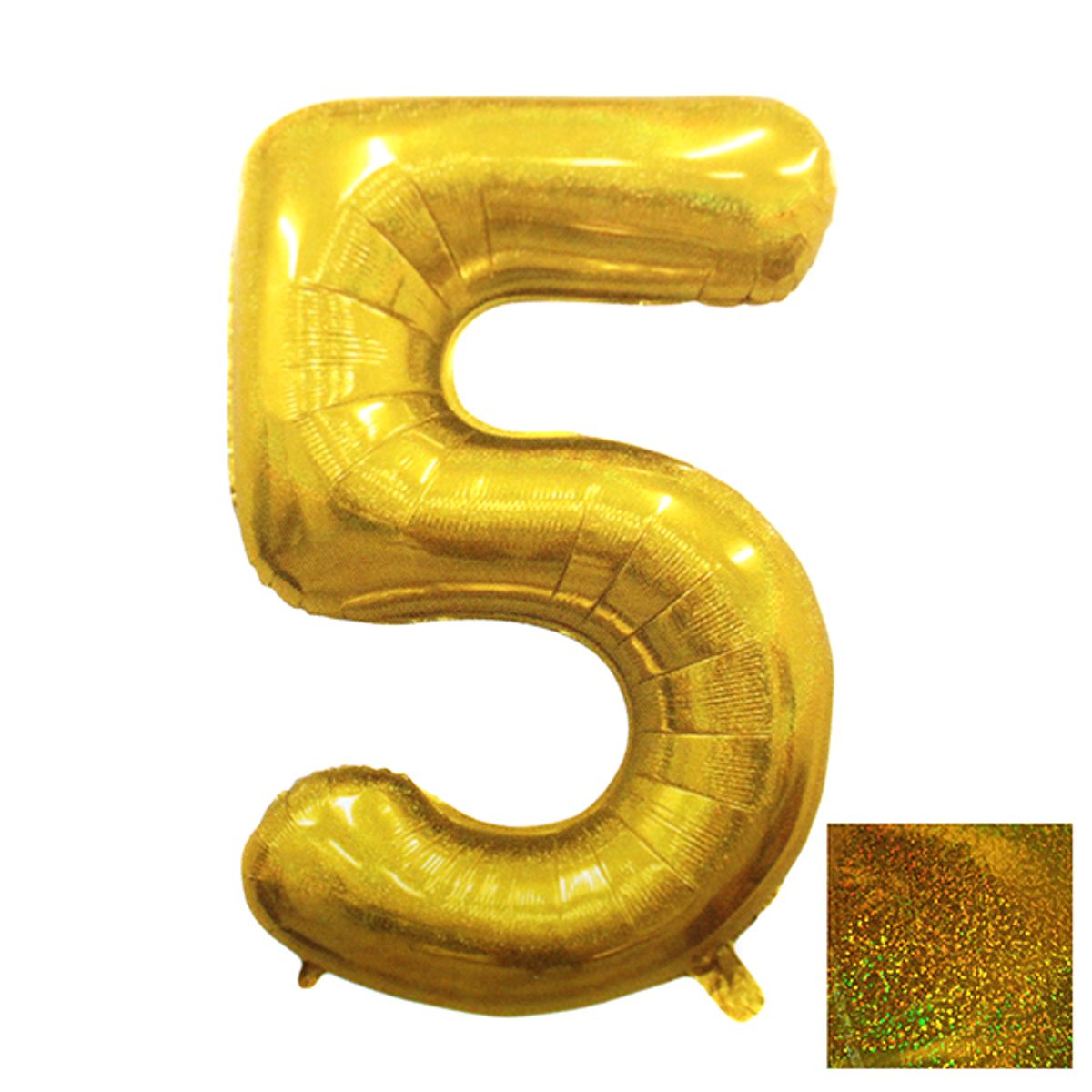 GENERICO - GLOBO METALICO LASER 40 DORADO N? 5