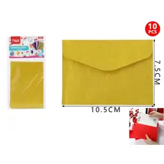 GENERICO - Sobres de papel dorado glitter 10x7cm