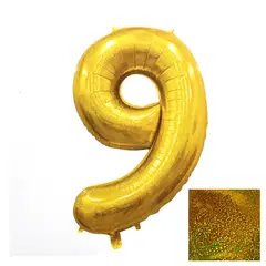 GENERICO - GLOBO METALICO LASER 40 DORADO N? 9