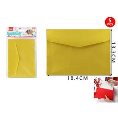 GENERICO - Sobres de papel dorado glitter 13x18cm