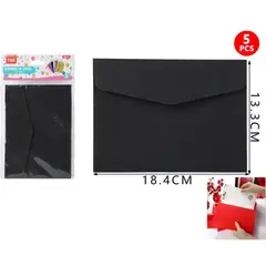GENERICO - Sobres de papel negro glitter 18x13cm