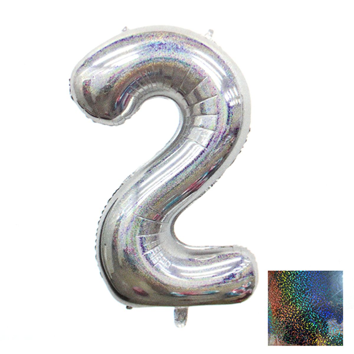 GENERICO - GLOBO METALICO LASER 40 PLATEADO N? 2