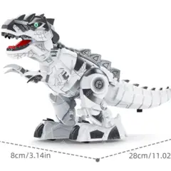 ANGELES DEL HOGAR - ROBOT DINOSAURIO T REX RUGE LUZ LED MOVIMIENTO JUGUETE
