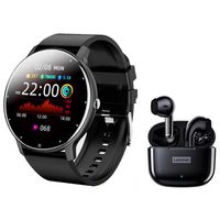 Audífonos lp40 pro de tws y toumi fit 2 watch Negro