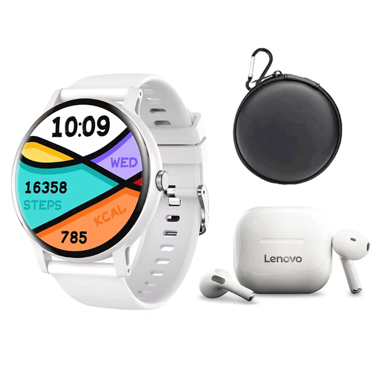 LENOVO - Audífonos Lenovo LP40 y Smartwatch Toumi Fit 2 y Estuche