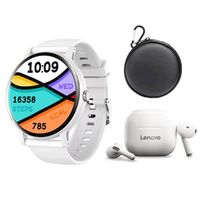 Audífonos LP40 y Smartwatch Toumi Fit 2 y Estuche Blanco