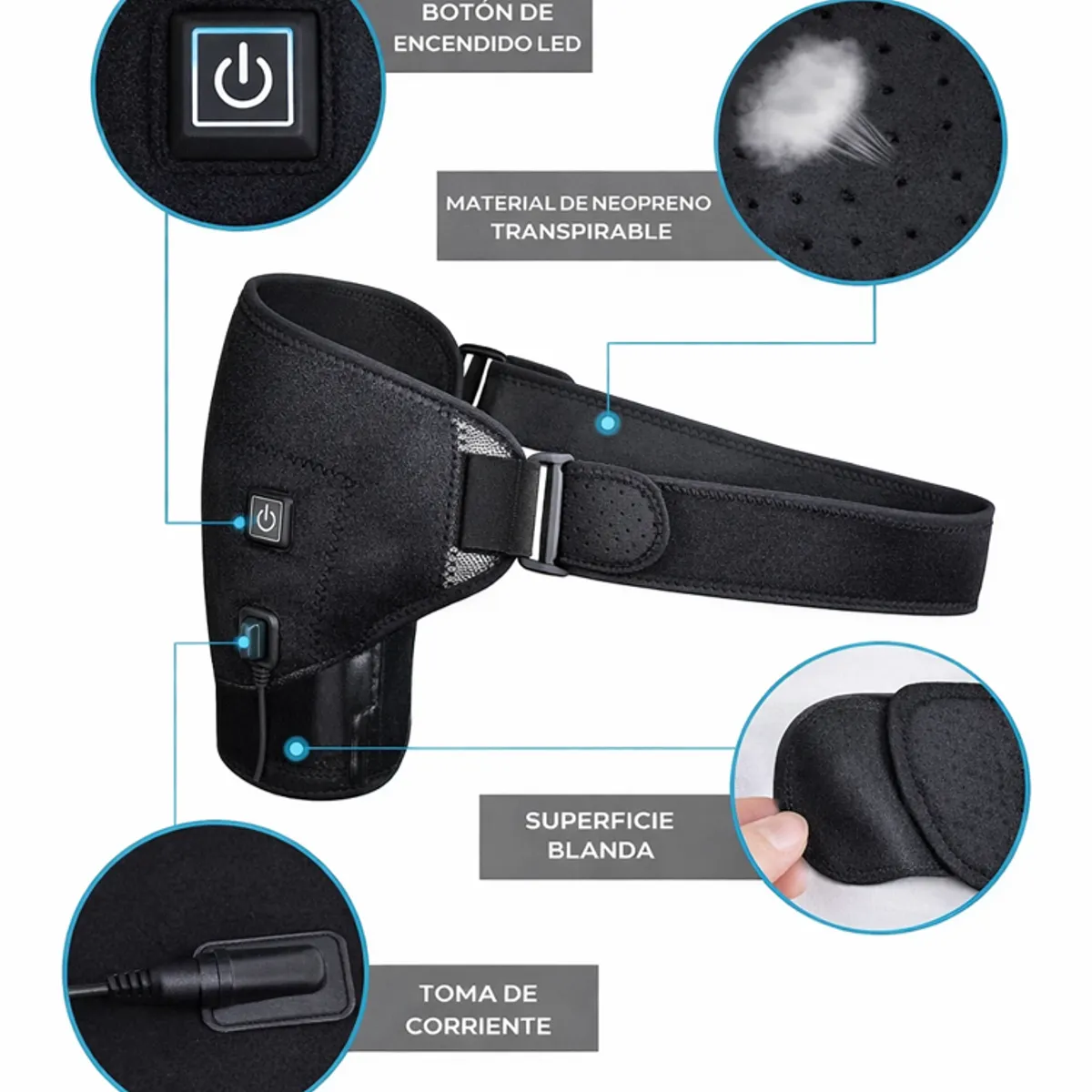 MOVI - Hombrera Térmica Ajustable con Calor Terapéutico
