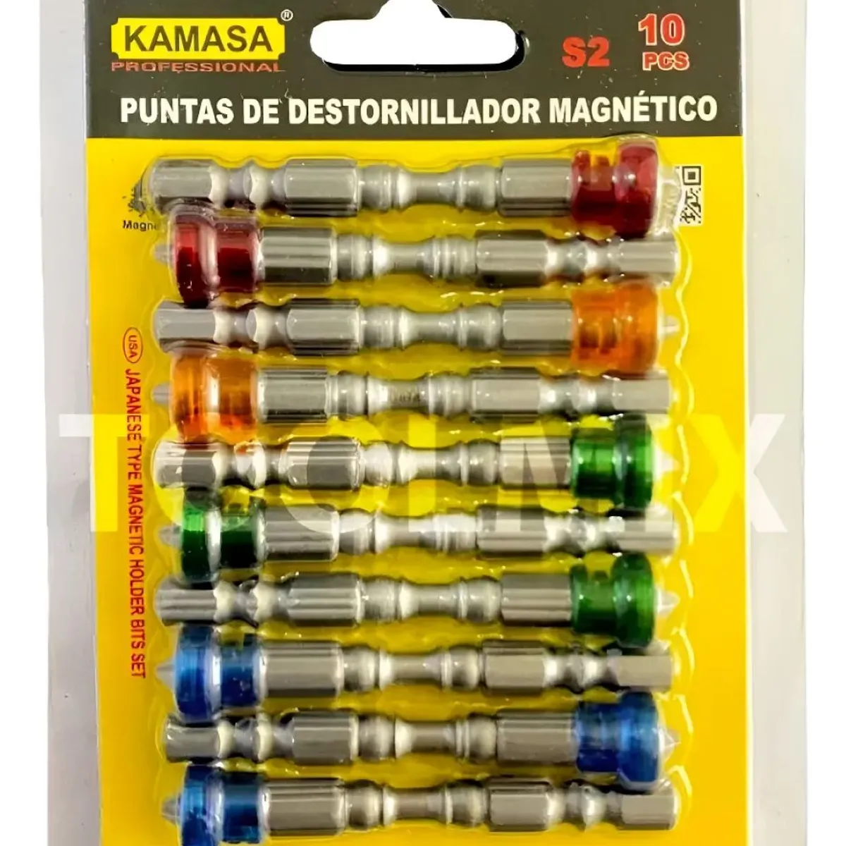 KAMASA - Juego 10 Puntas Magnéticas Ph2 Phillips Hexagonal De 1/4