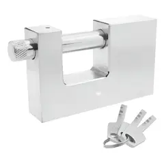 GENERICO - Candado Cuadrado Stelar 80mm Seguridad Anticizalla Plateado