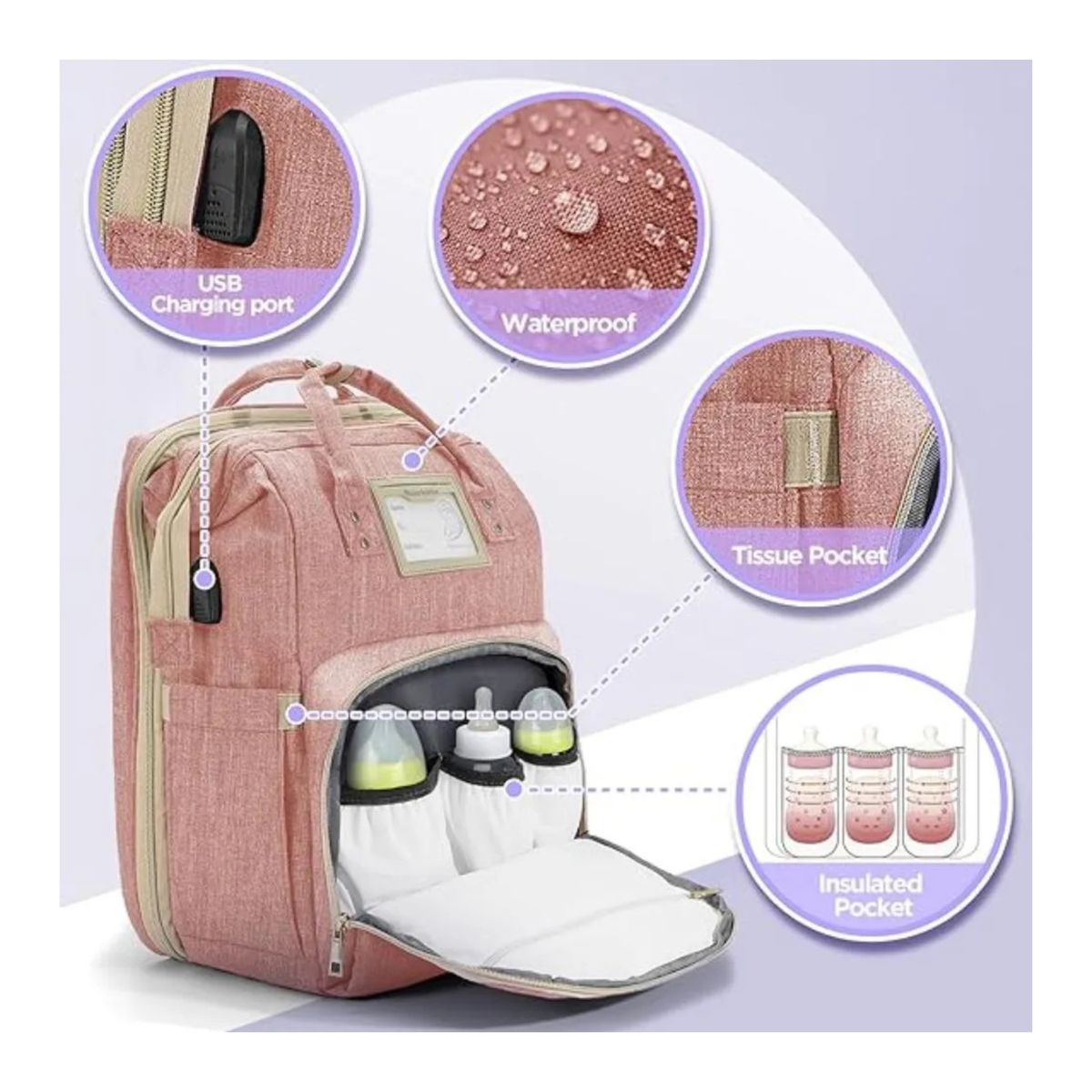 MOVI - Mochila Niña Pañalera y Mudadora 3 en 1