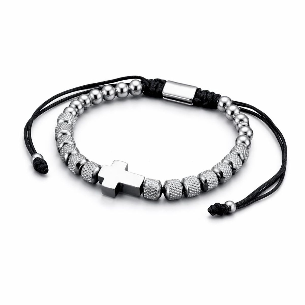GENERICO - ️ Pulsera Cruz Essentia Silver  Acero Inoxidable Premium