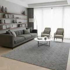 GENERICO - ALFOMBRA JACQUARD ZIGZAG 200X240 HILO ALGODON DECORATIVA ANTDESLIZANTE WM