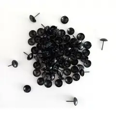GENERICO - 1000aprox Clavo Tapicero Redondo Negro para Fijar 10 mm x 16 mm
