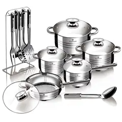 BLAUMANN - BATERIA DE COCINA 17 PZS GOURMET LINE ACERO INOXIDABLE