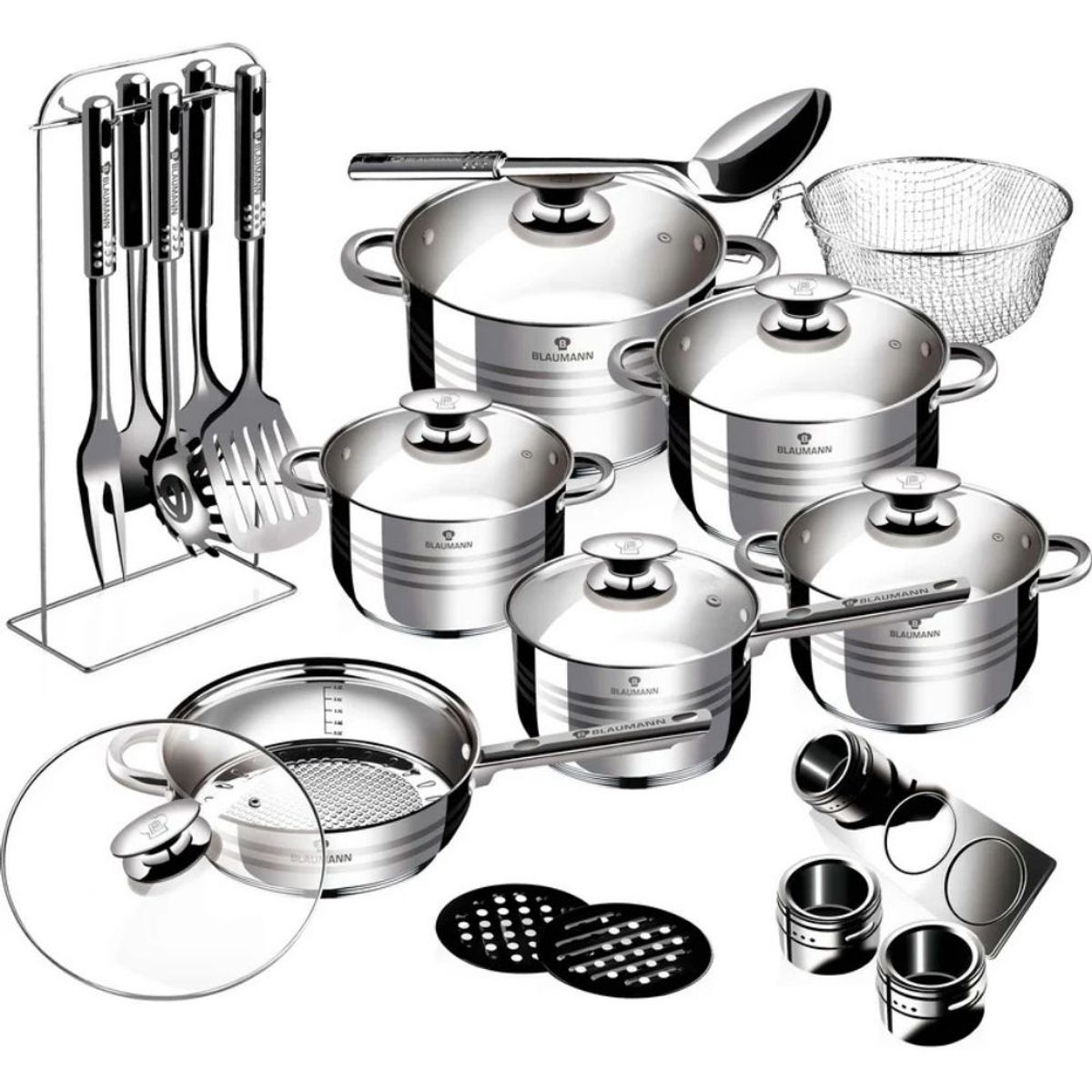 BLAUMANN - BATERIA DE COCINA 27 PZS GOURMET LINE ACERO INOXIDABLE
