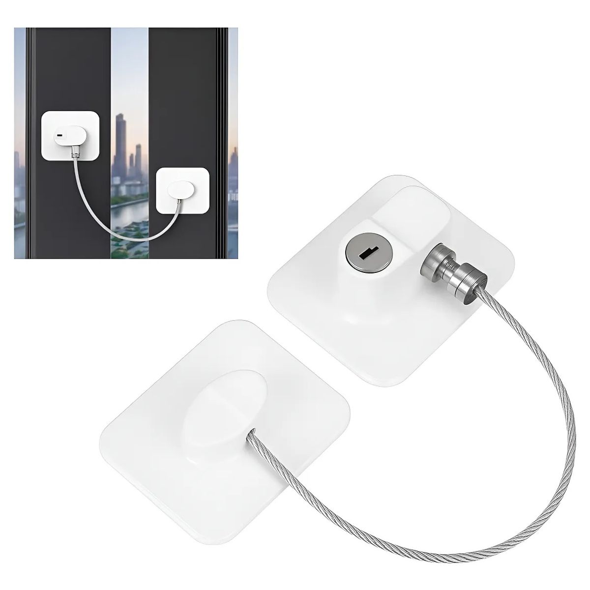 GENERICO - Cerradura Autoadhesiva Congelador Muebles Electrodomesticos Blanco