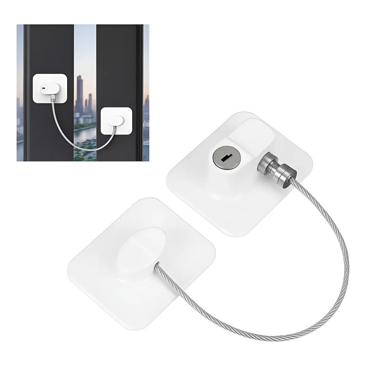 GENERICO - Cerradura Autoadhesiva Congelador Muebles Electrodomesticos Blanco