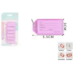 GENERICO - Llaveros Identificador Morado Trasparente 6pcs