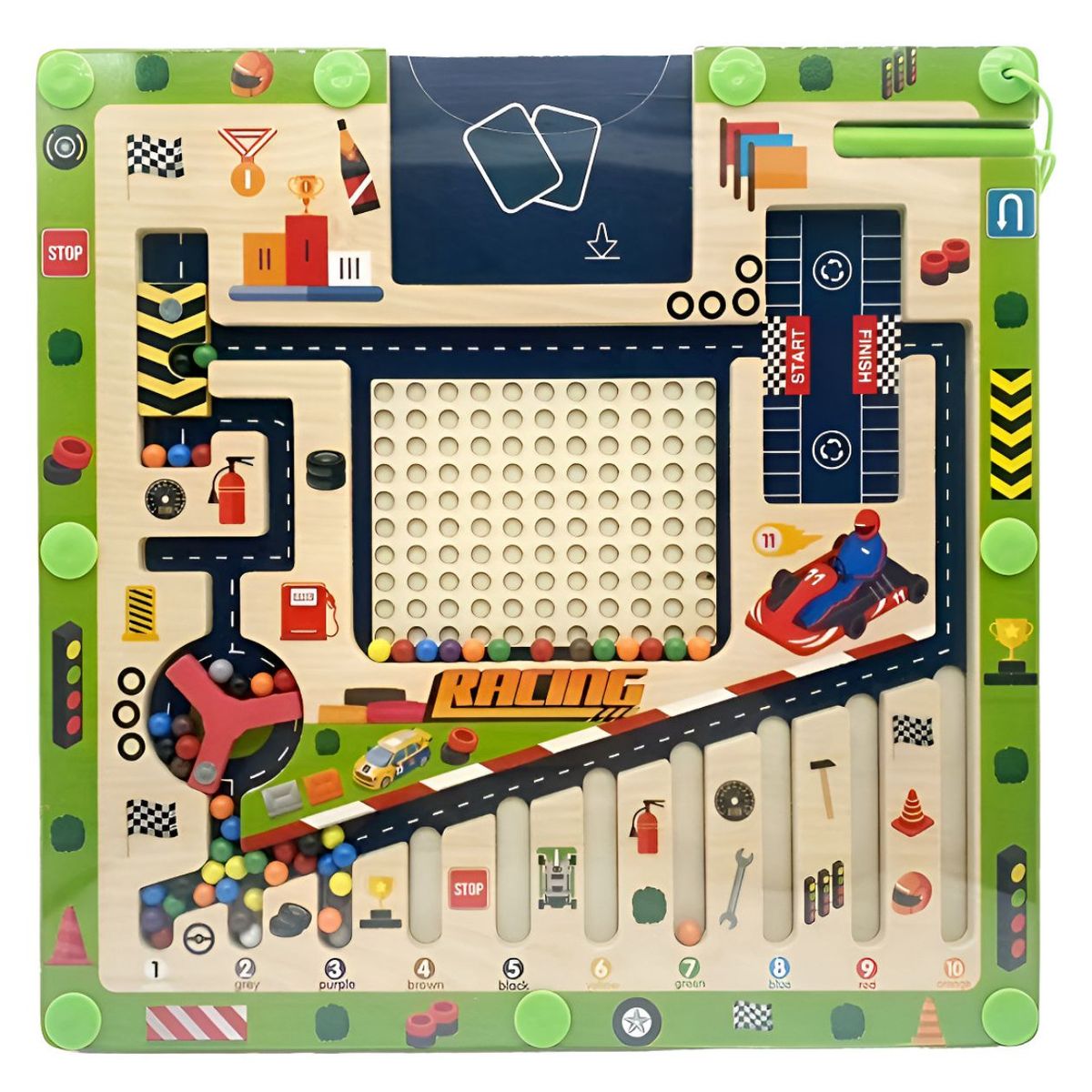 GENERICO - Tablero De Encaje Y Puzzle Magnetico Autos Juego Didactico