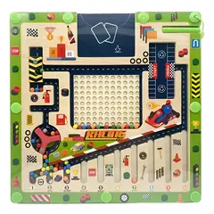 GENERICO - Tablero De Encaje Y Puzzle Magnetico Autos Juego Didactico