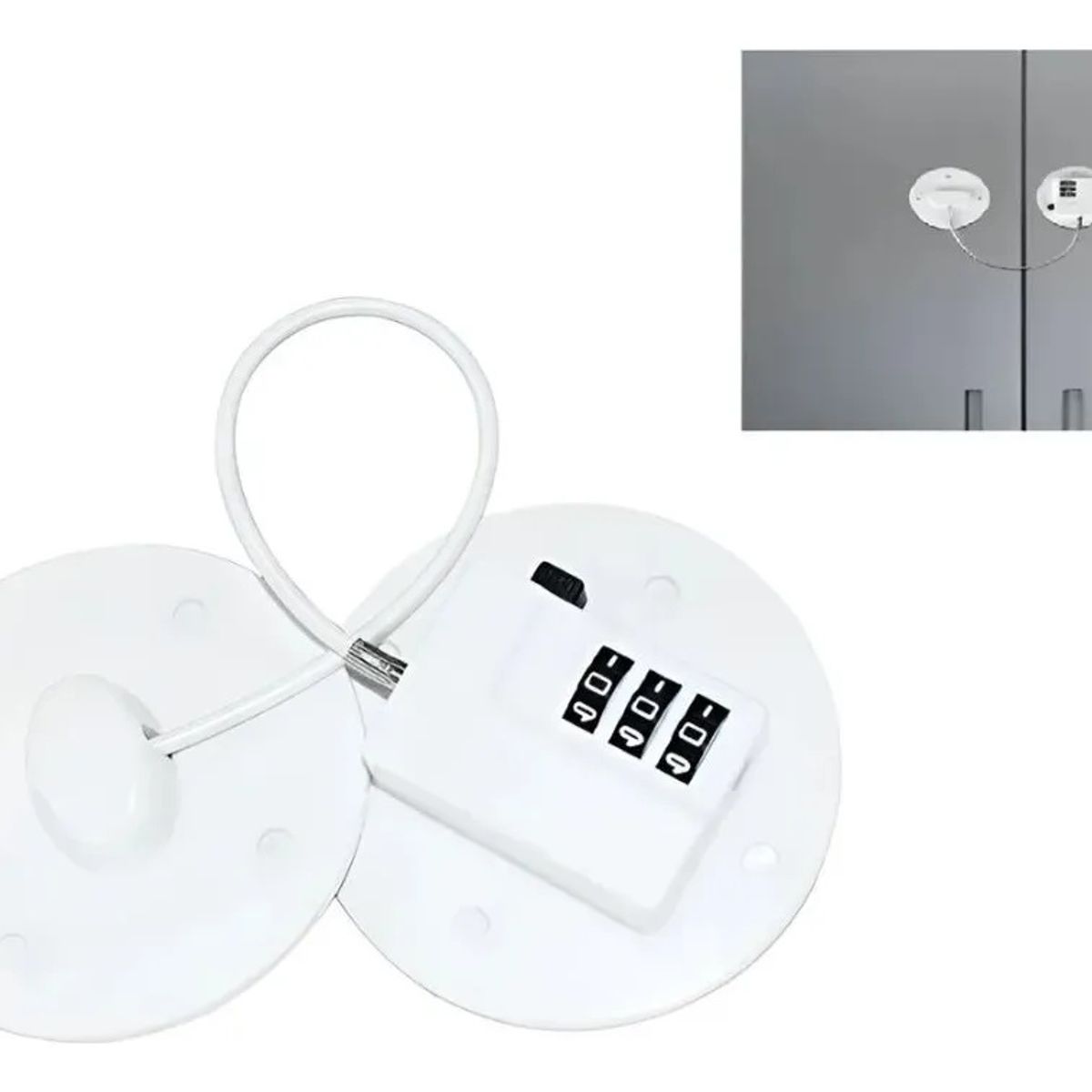GENERICO - Candado Autoadhesivo Con Clave Muebles Electrodomésticos Blanco