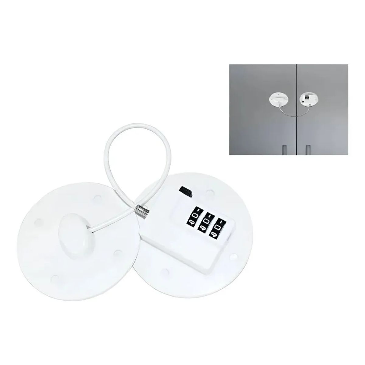 GENERICO - Candado Autoadhesivo Con Clave Muebles Electrodomésticos Blanco