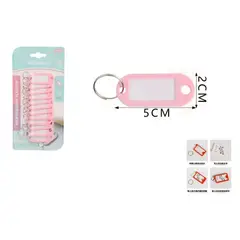 GENERICO - Llaveros Identificador Rosado Pastel 12pcs 2x5cm