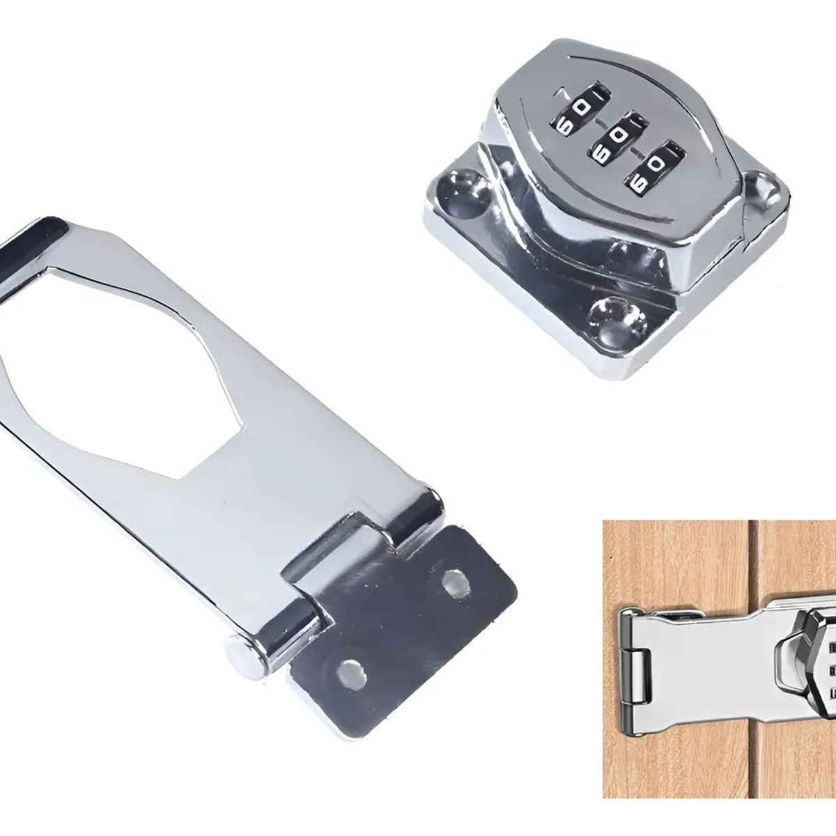 GENERICO - Cerradura Mecánica Con Contraseña Cerrojo Deslizante Plateado