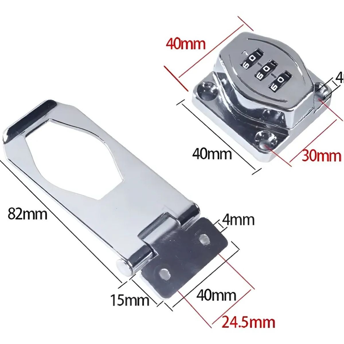 GENERICO - Cerradura Mecánica Con Contraseña Cerrojo Deslizante Plateado