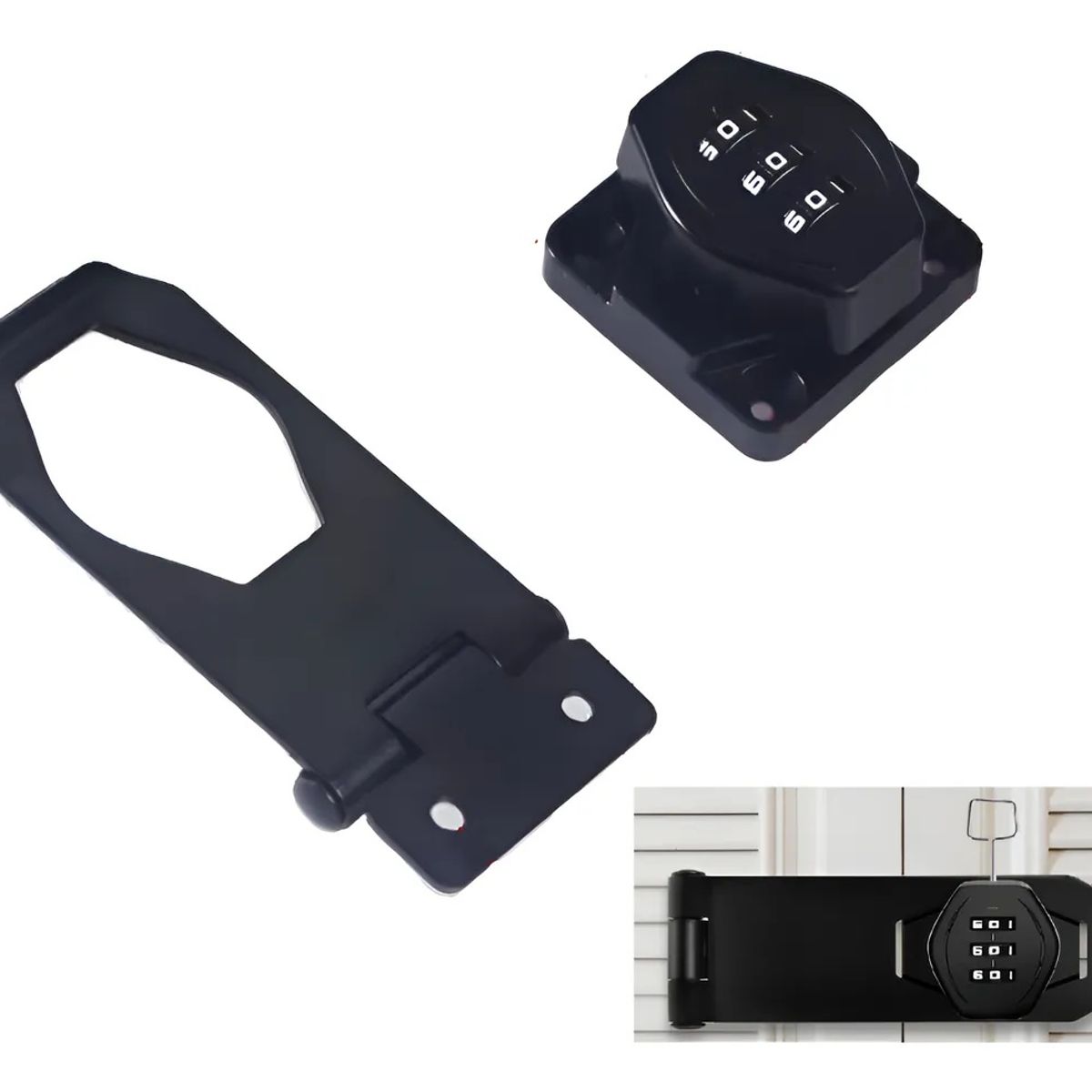 GENERICO - Cerradura Mecánica Con Contraseña Cerrojo Deslizante Negro