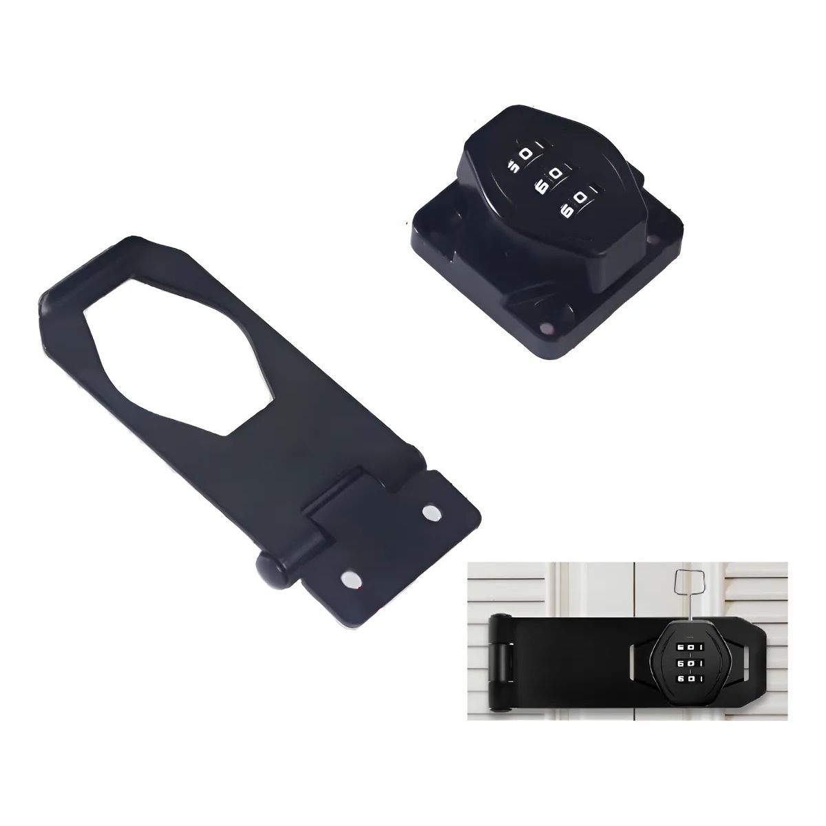 GENERICO - Cerradura Mecánica Con Contraseña Cerrojo Deslizante Negro